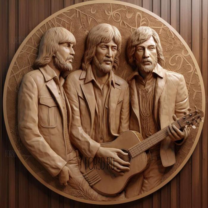 Bee Gees 2 stl model for CNC